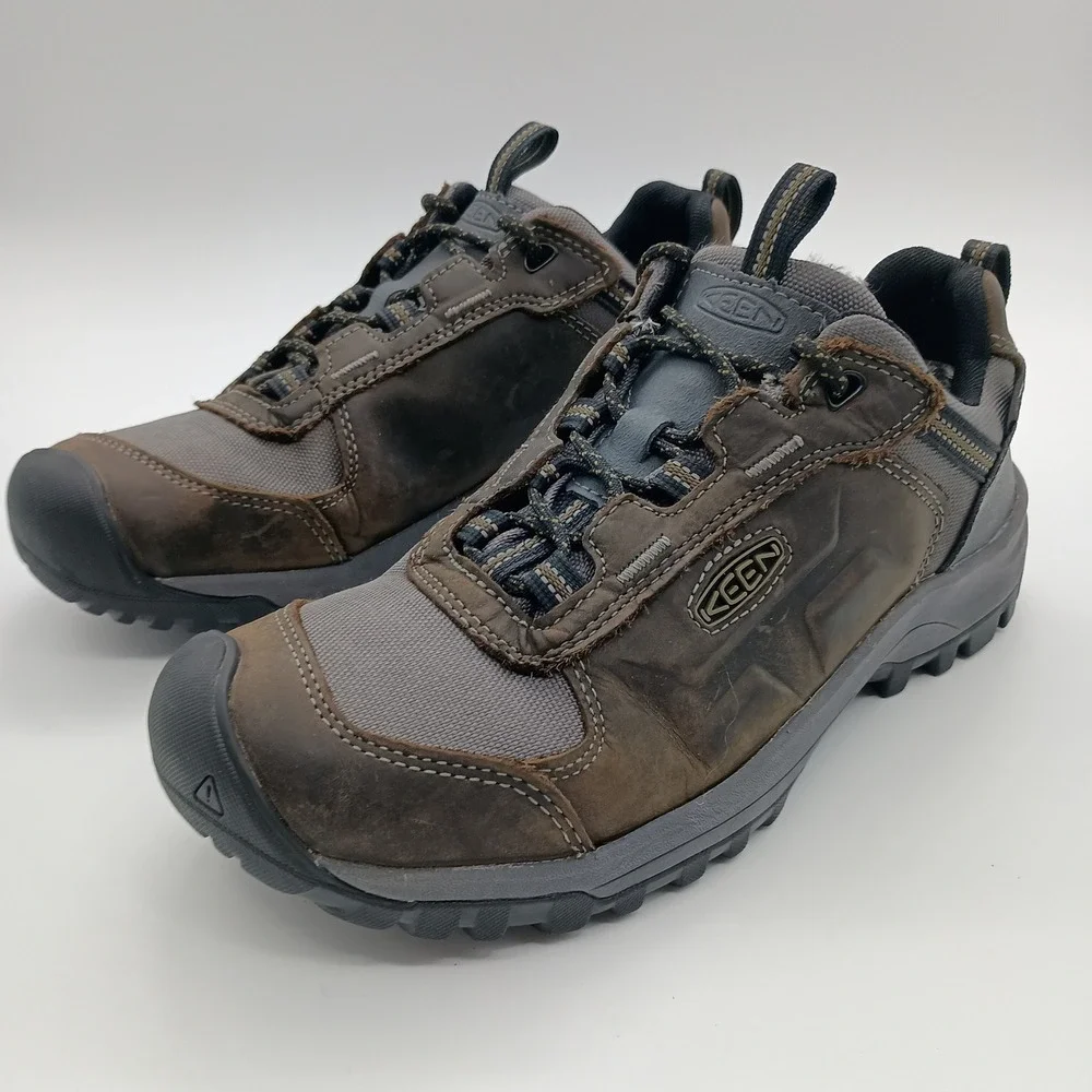 Keen Steens Waterproof‎ Hiking Shoes Mens 9 Brown Grey Leather Low Top